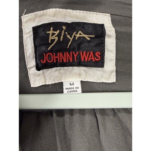 Johnny Was Biya Embroidered Blouse Top 100% Silk Colorful Boho Size Medium - Picture 7 of 15